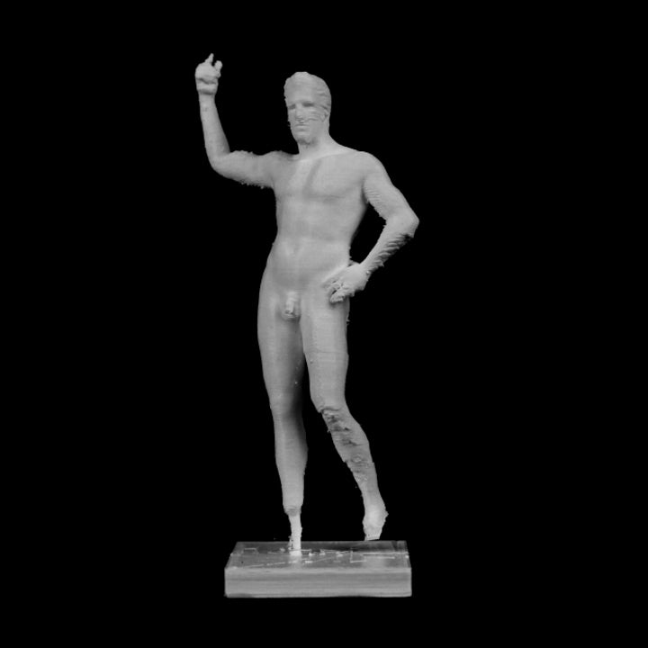 bronze statue of a man at the metropolitan museum of art new york