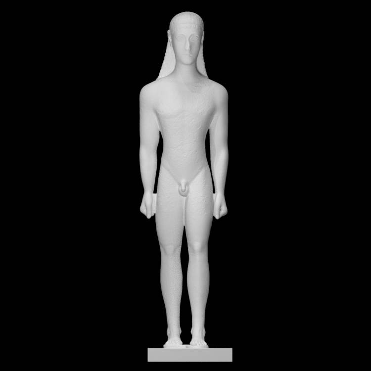 marble statue of a kouros youth