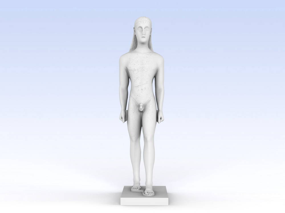 marble statue of a kouros youth