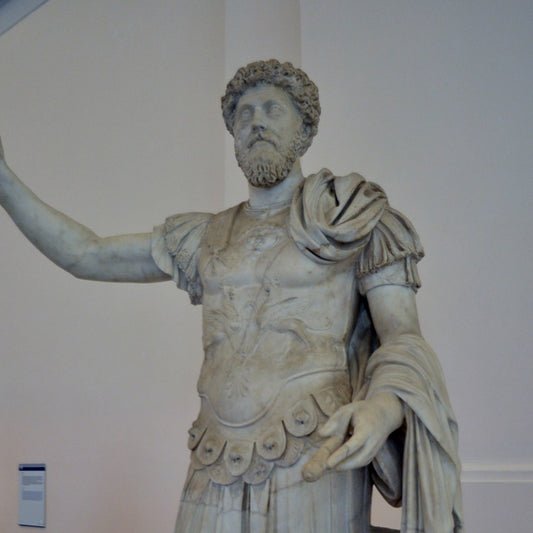 cuirassed figure with an unrelated head of marcus aurelius