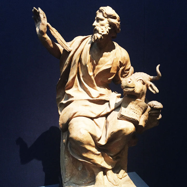 pair of figures of saint john and saint luke