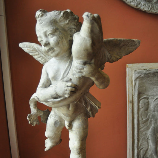 winged boy with a dolphin