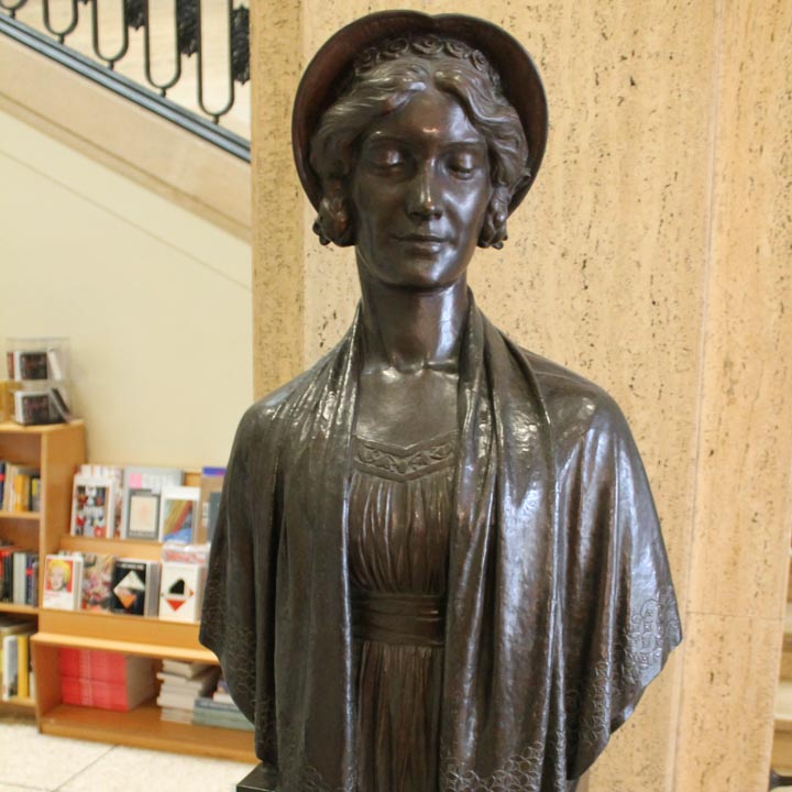 bronze bust of an unknown woman