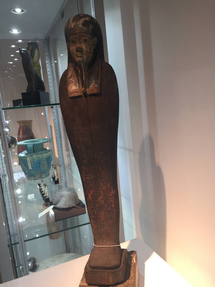 an egyptian wood figure of ptah sokar osiris