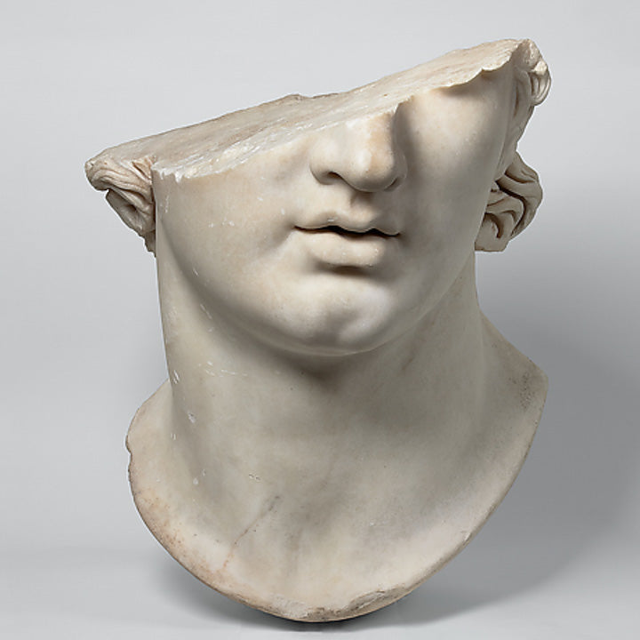 fragmentary colossal head of a youth